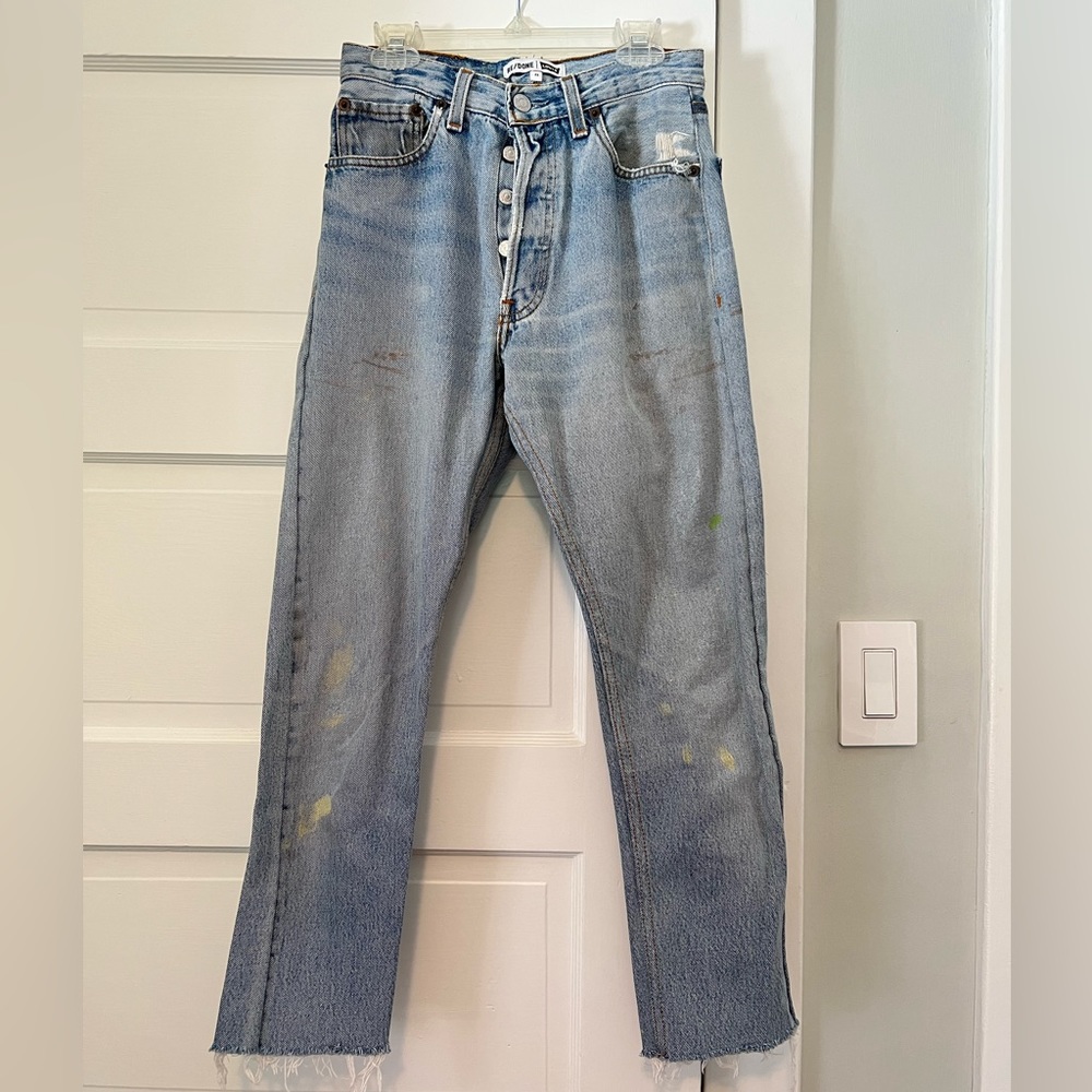 Levi’s Re/Done high rise crop distressed jeans 23